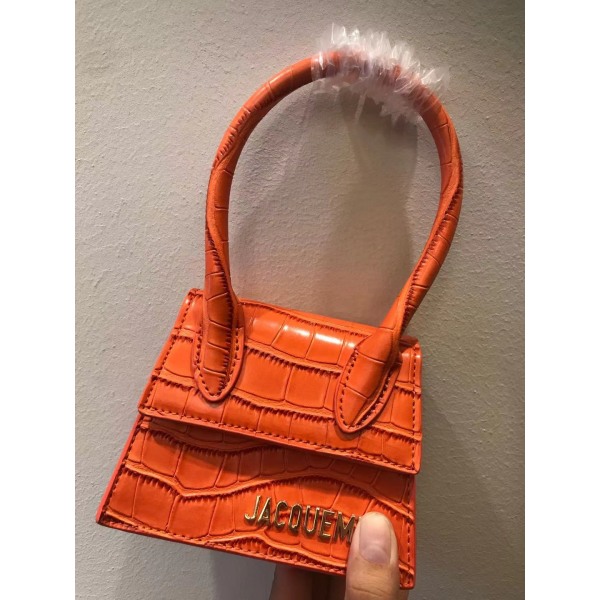 Dam handväska Axelväska Small Bag Ins Portabel Crossbody-väska Crocodile pattern Orange