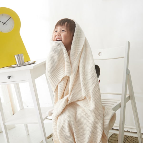 Mjuk komfortfilt Sommarbomull Baby matchande sjal Ull Cover Baby Coffee 80*135cm