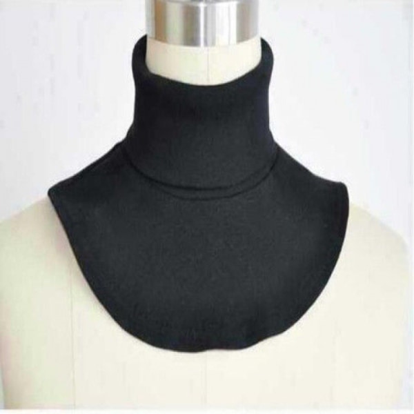 Elegant fuskkrage för kvinnor Avtagbar halv Köldsäker thermal stickning med bottentröja Tröja herrhalsscarf Dark gray