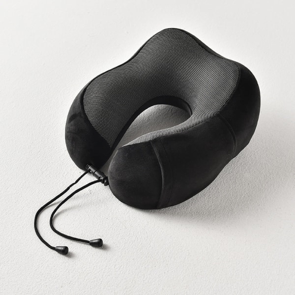 Mjuk bekväm resekudde Memory Foam kan lagra U-formad kudde Siesta nackkudde Black neck pillow buggy bag