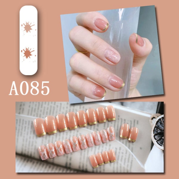 False Nails Fake Art DIY Finger Cover elegant Multi-Style White Färdig produkt Avtagbar No252 A085