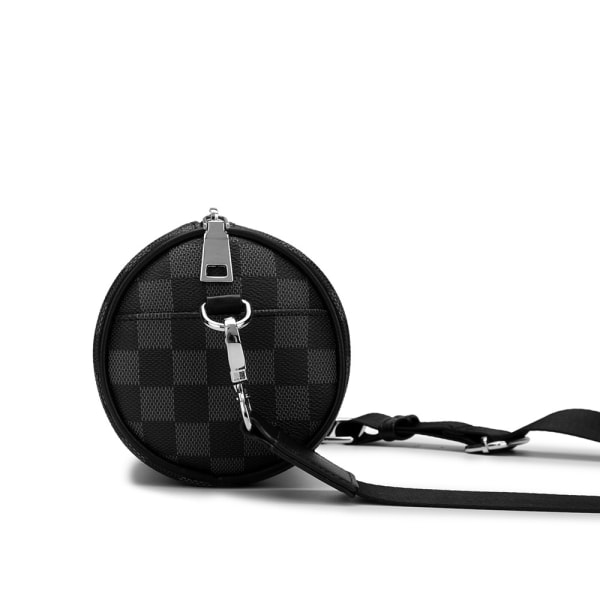 Dam Kvinnor handväska Herr Axel Ungdom Pläd Fritid Crossbody Cylinder Trendig väska Black Plaid