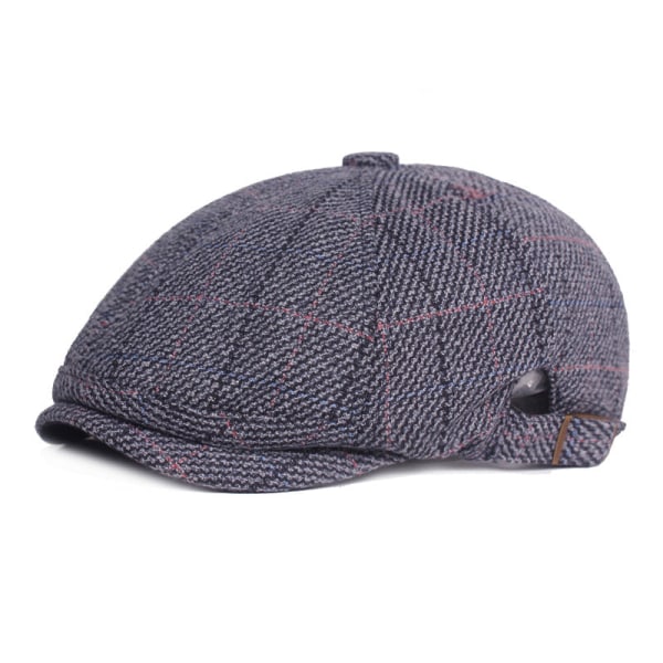 Kvinnor män Baskermössa Konstnärlig Ungdom Basker Åttakantig Cap Höst Vinter Peaked Cap Brittisk stil Cap Blue Adjustable