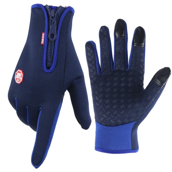 Kvinnor män sporthandskar Cykling Vindtät thermal pekskärm Utomhusskidåkning Cykling (Upgrade) Dark Blue M