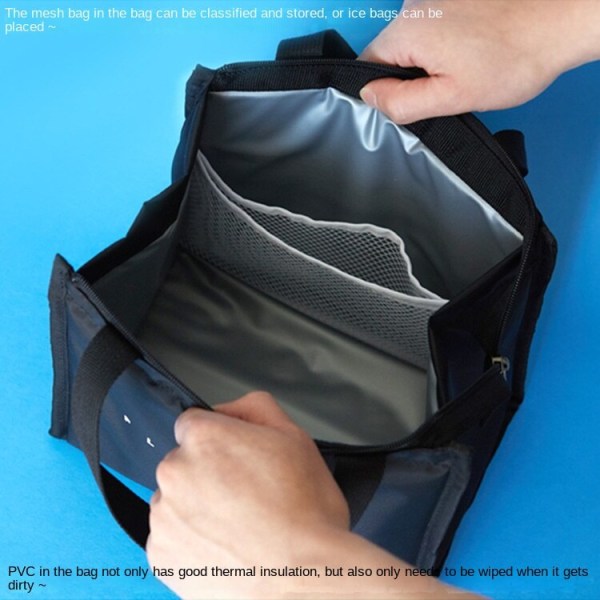 Bärbar Lunchpåse Praktisk Mode Mini Daily Heat Bag för Lunch Square white stripes