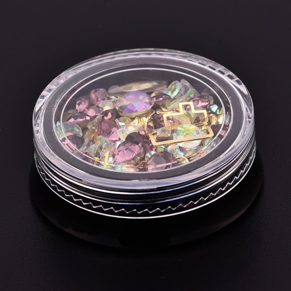 Nail Art Mixed Magic Color Diamond Bottoming Drill Elf Smycken 5# blue and purple 12g