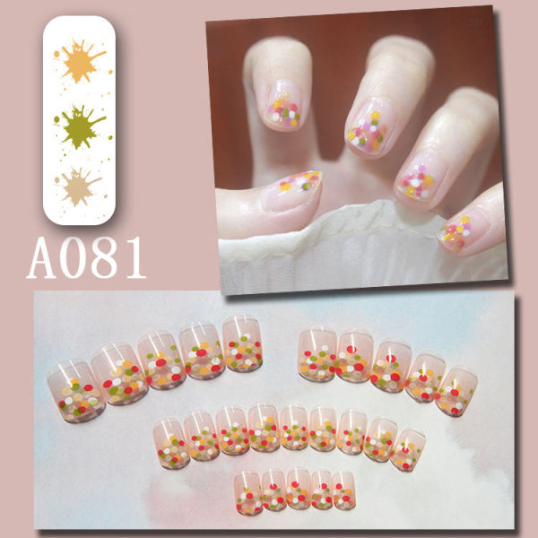 False Nails Fake Art DIY Finger Cover elegant Multi-Style White Färdig produkt Avtagbar No252 A081