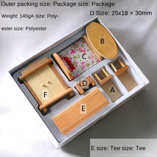Micro Miniatyr Möbler Tiny Småskalig Leksak Doll House DIY Decora Mini träbord och stol Living Room series