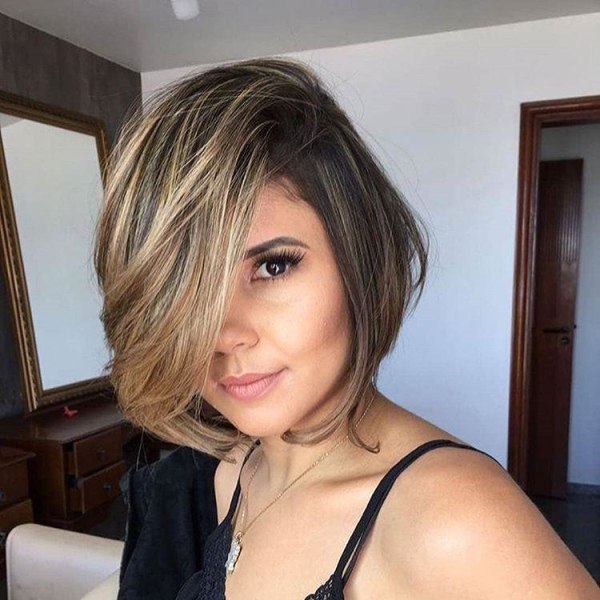 Kvinnor Peruk Mode Kort hår Lockigt hår Gradient Färg Bob Haircut W105 Curly