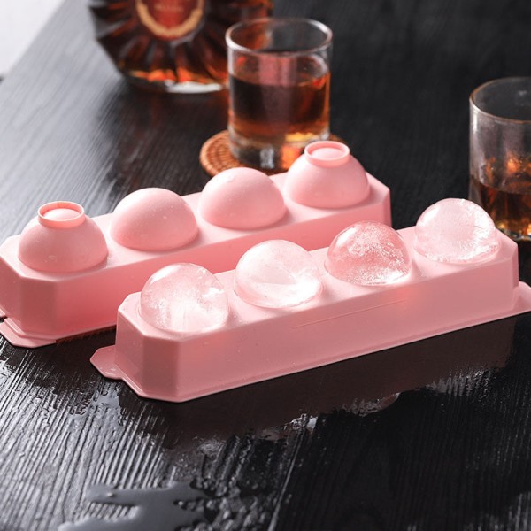 Ice Cube bricka Kreativ formad form Frozen förvaring för choklad kalla drycker rund silikon No982 Pink
