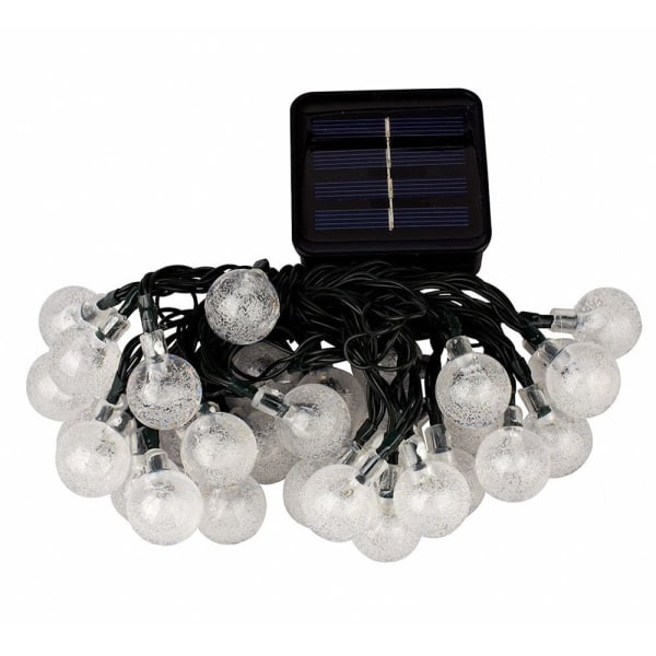 Långvarig 20/50 LEDS Kristallkula 5/10M Solar Lamp Power LED String Fairy Lights Solar girlander Trädgård Julbröllopsdekor för utomhusbruk RGB 50LEDS 10Meters