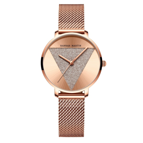 Klassisk watch med metallband i kvarts vattentät watch Gold