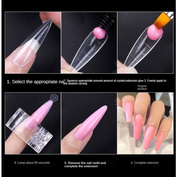 Nail Art Crystal Extension Ingen pappersfack Snabb fototerapi 8