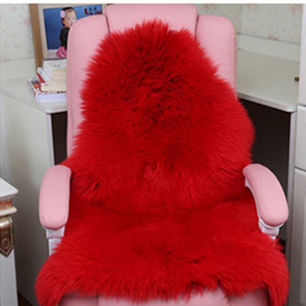 Mjuk komfortfilt Pure Wool Matta Ull Soffa Kudde Fönsterkudde Sängbord Hel ullpäls Bright red 70*105cm