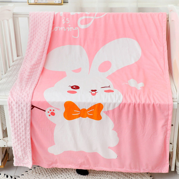 Mjuk komfortfilt Baby Quilt Comfort Woolen Autumn Thin Nap Baby Autumn Winter Happy Rabbit 75*110cm