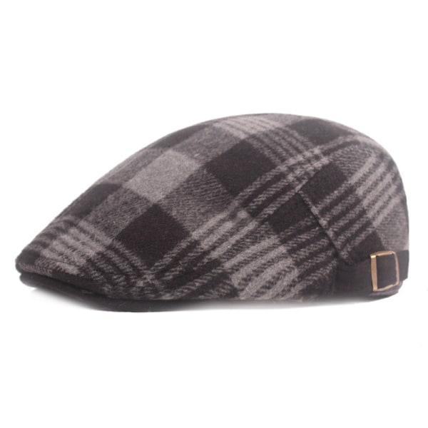 Kvinnor män Baskerhatt Bomull Basker Vinter Peaked Cap Förtjockad hatt Advance Hats Rutig tygmössa för äldre Hatt Brown Adjustable