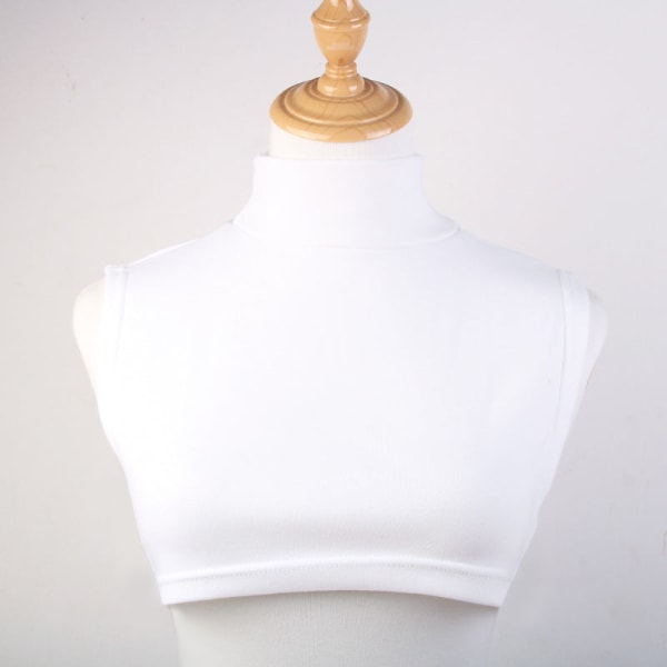Elegant fuskkrage för kvinnor Avtagbar halv vuxen halv turtleneck halsduk för män Pullover Håll värmen White Ordinary style
