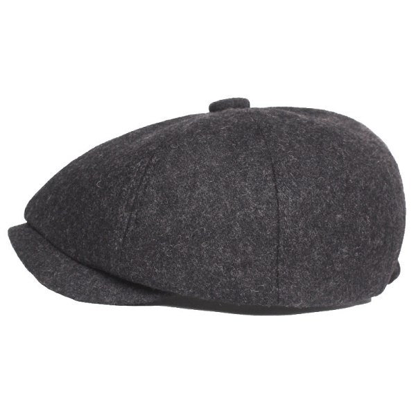 Kvinnor män Basker Hatt Ull Basker Konstnärlig Ungdom Peaked Cap Retro Casual Advance Hattar Gammal Hat Hat Dark gray M（56-58cm）