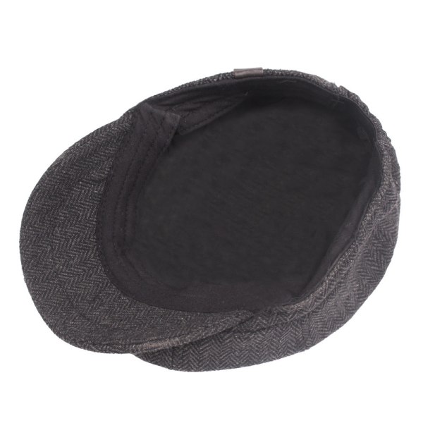 Kvinnor män Baskerhatt Fiskbens åttakantig cap Konst Ungdomstidning Bay Hat Retro Man Hat Dark gray M（56-58cm）