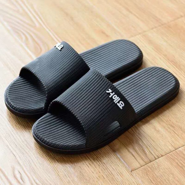 Home Plus size tofflor herr sommarhushållstofflor black 44-45