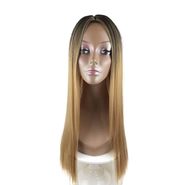 Kvinnor Peruk Kvinna Anime Co Långt rakt hår Gradient Peruk Ljusbrun