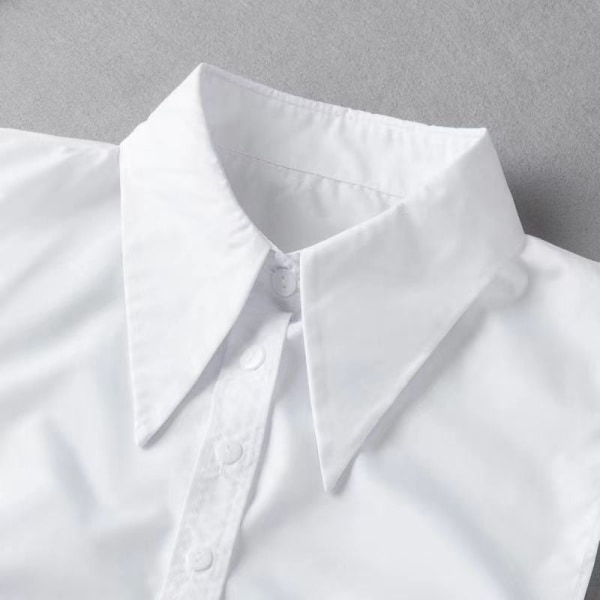 Elegant kvinnor flickor falsk krage Avtagbar tröja Skjorta All-Match spetsig vit Snygg och mångsidig White round neck