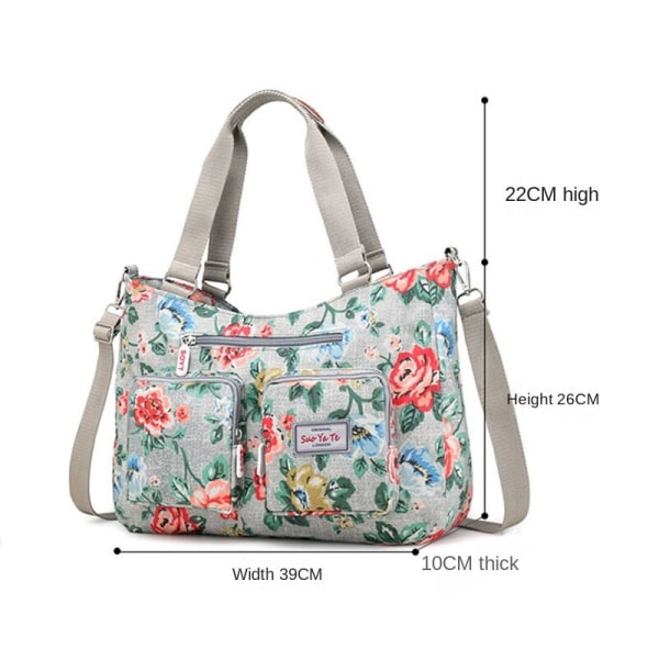 Lady Dam handväska Stor kapacitet multifunktionell Nylon Messenger Bag Tryckväska Colorful flowers