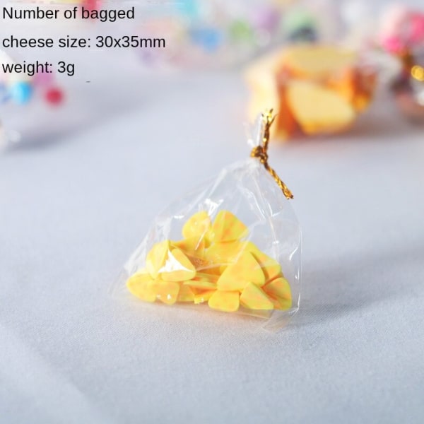 Mikrominiatyrmöbler Små småskaliga leksaksdockor hemma DIY Decora Mini Bagged Food Series Bagged cheese