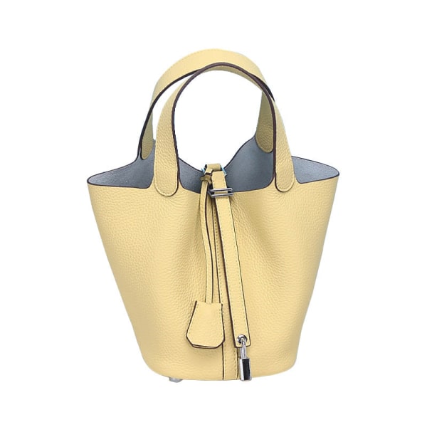 Dam Handväska Läder Handväska First Layer Cowhide Bucket Bag väska Large/22cm Chick Yellow