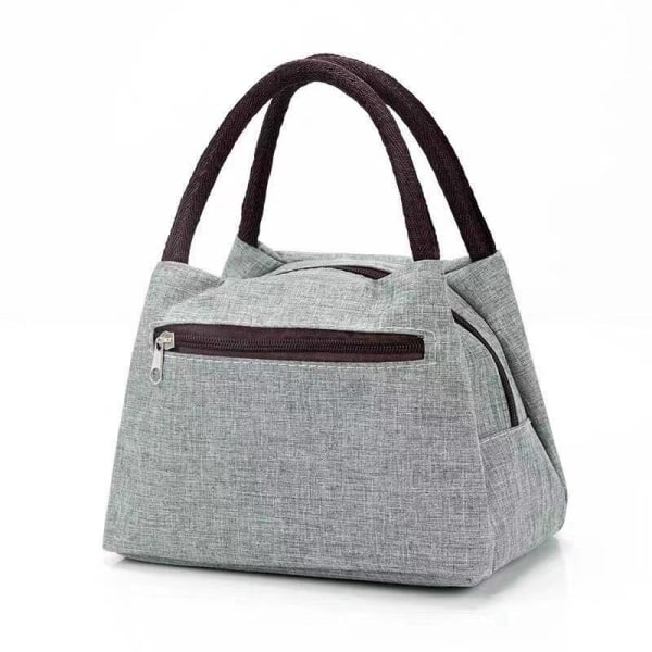 Bärbar matsäck Praktisk matlåda för picknick utomhus Gray 21*17*16cm