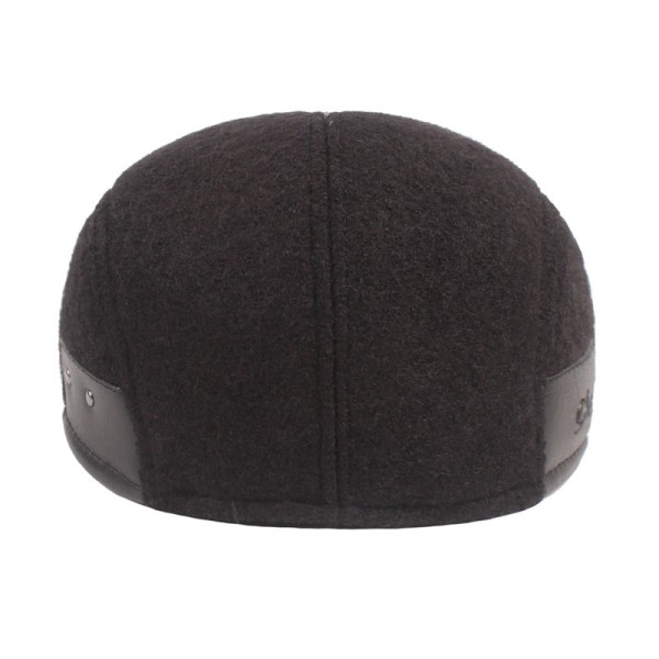 Kvinnor män Basker Hat Advance Hats Äldre Peaked Cap Vinter Hat Medelålders Äldre Basker Large leather block black 56cm