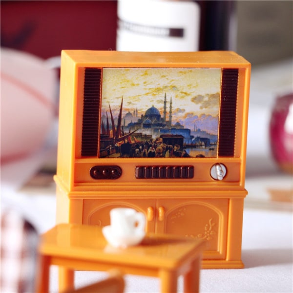 Micro Miniatyr Möbler Tiny Småskalig Toy Doll House DIY Decora Mini Klassisk TV Classical TV set