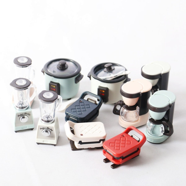 Micro Miniatyr Möbler Tiny Småskalig leksak Doll House DIY Decora Mini kaffemaskin Elektrisk ugn Electric Kettle B