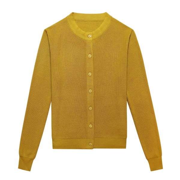 Dam flickor Stickat tröja Koreanska Ytterkläder Cardigan Lös Mångsidig liten kappa Yellow 52*92*58cm