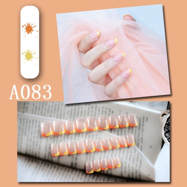 False Nails Fake Art DIY Finger Cover elegant Multi-Style White Färdig produkt Avtagbar No252 A081