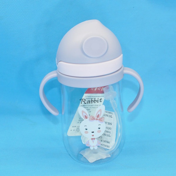 Läcksäker vattenflaska för barn Söt barn 350 ml Lär dig att dricka hushåll med Gravity Ball-halm 350ml handle