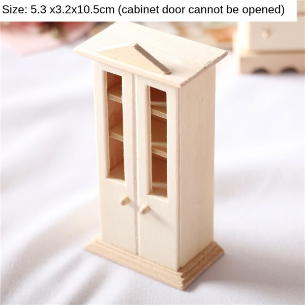 Mikro miniatyr möbler Små småskaliga leksaksdockor hus DIY Decora Mini Cradle Spjälsäng Dressing mirror 30g