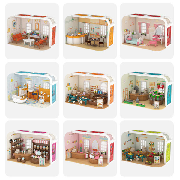 Micro Miniatyr Möbler Tiny Småskalig leksaksdockor Hus DIY Decora Mini Sovrum Liten Butik Kök Flower set