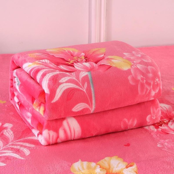 Mjuk komfortfilt Flanell Four Seasons Luftkonditionering Sammet sovsal Coral Fleeceöverdrag Tunt cover Pink memories 200*230cm