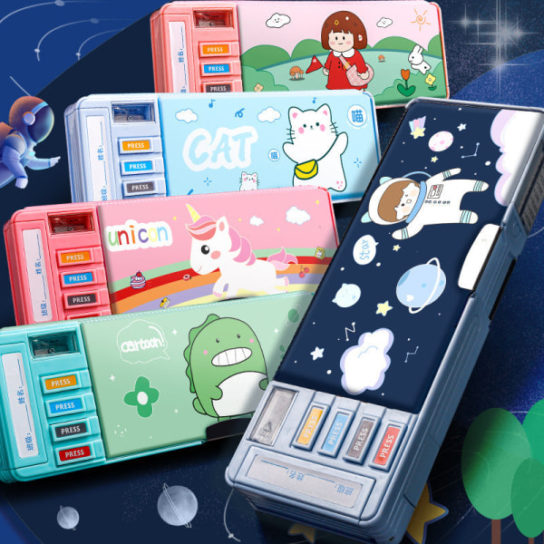 Praktiskt bärbart case multifunktionell brevlåda för astronaut tecknat mönster för barn case Style 2