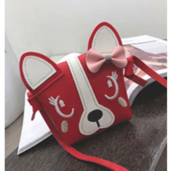 Student Barn Ryggsäck Toddler Skolväska En axel Söt valp printed mode Crossbody Red