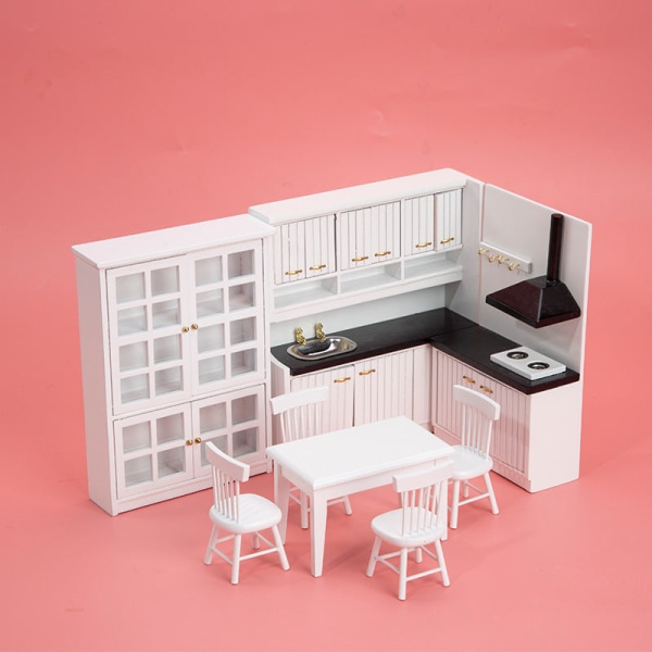 Micro Miniatyr Möbler Tiny Småskalig Leksak Doll House DIY Decora Mini 1:12 Kök Köksbänk Kitchen Set