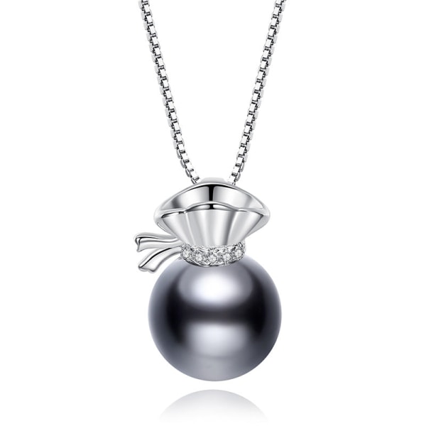 Kvinnor Halsband Kedja Choker Hänge Smycken Flickor Present S925 Silver Shell Pearls Parfymväska Shell pearls 925 silver