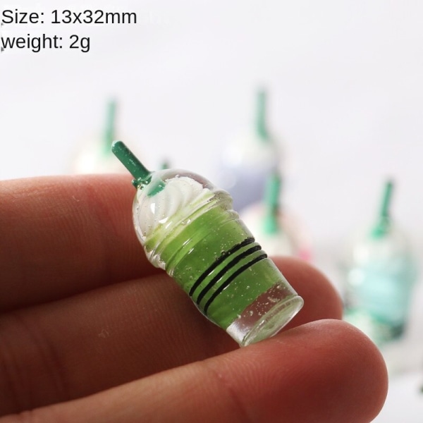 Micro Miniatyr Möbler Tiny Småskalig Leksak Doll House DIY Decora Mini Frappuccino Star Dad Coffee Light green