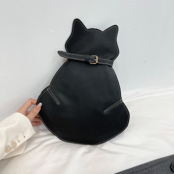 Lady Dam handväska Cute Cat Crossbody Bag Online Influencer Unik One Shoulder-väska Black