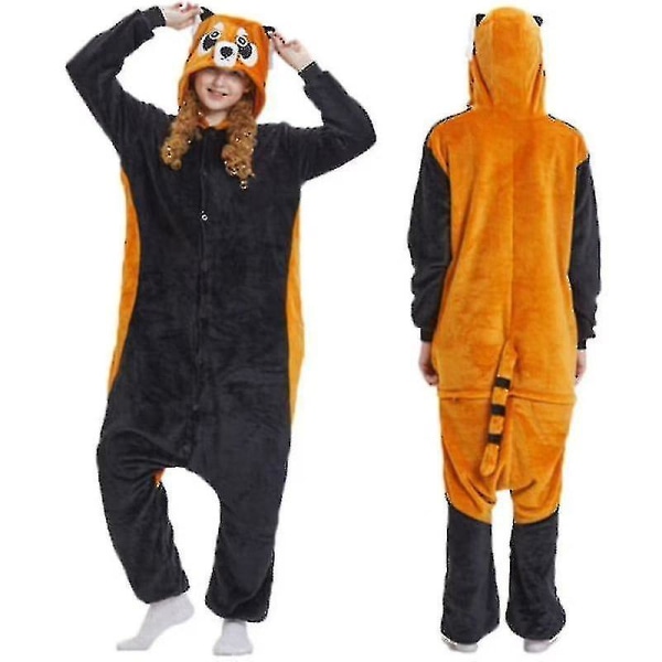 Unisex Vuxen Kigurumi djurkaraktärskostym Onesie Pyjamas på Racoon L