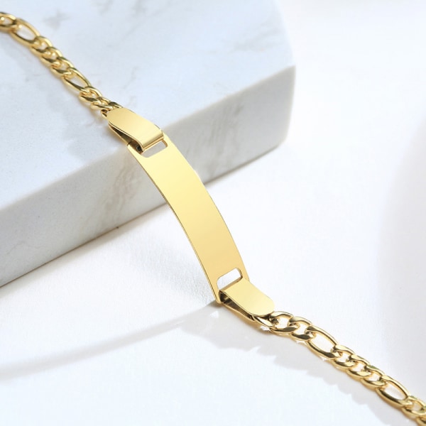 Blankt böjt armband i rostfritt stål, justerbart 12+3CM, Inklusive Låda Guld