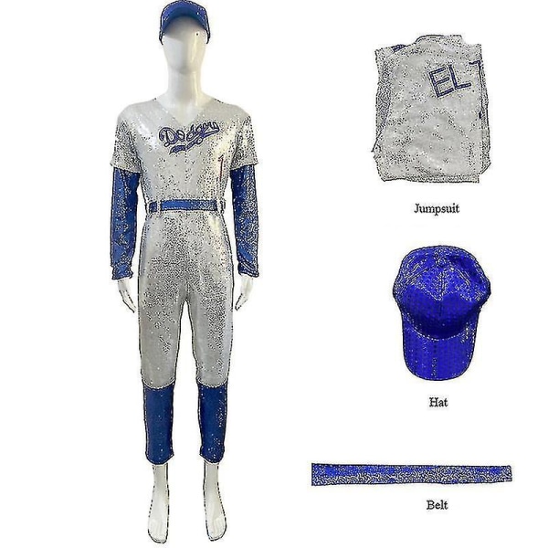 Vuxna Cosplay Bodysuit Rocketman Elton John Costume Baseball Un M