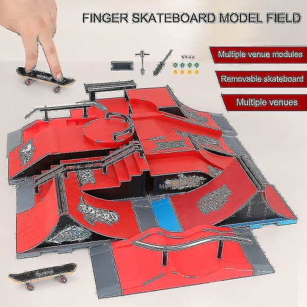 Finger Skateboards Skate Park Ramp Parts Deck Sportspel för barn D