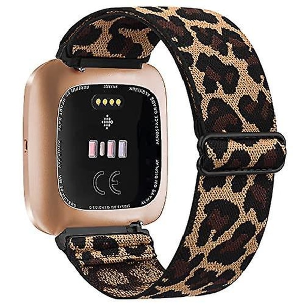 Elastisk vävd öglerem för fitbit versa 3 2 versa lite bandjusterbar Leopard For fitbit versa 3